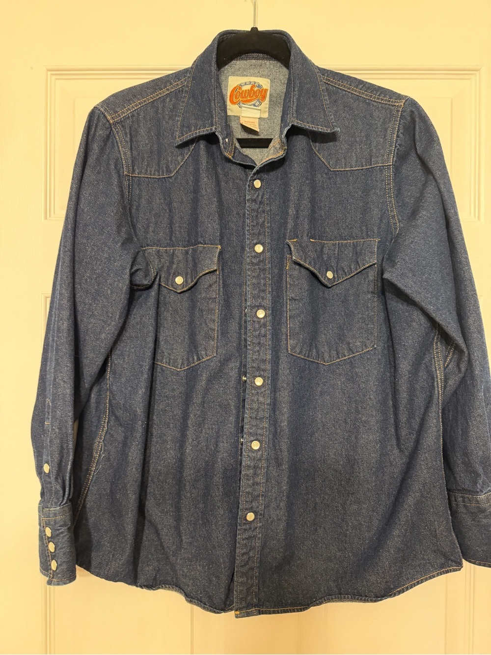 Source Unknown Blue Denim Cowboy-Style Button-Down Shirt